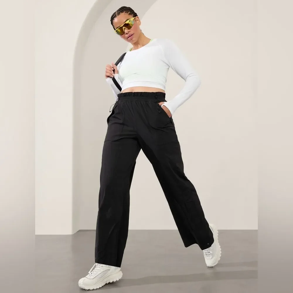 Athleta Trekkie High Rise Parachute Pant // Black - Picture 4 of 12